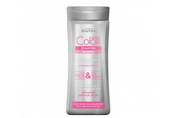 Рожевий відтіночний шампунь для освітлених і сивого волосся Joanna Ultra color system Shampoo for blonde and grey hair giving a pink shade