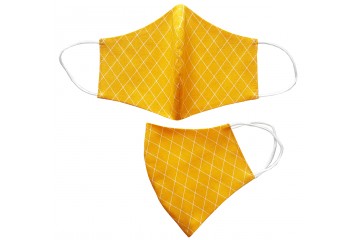 Защитная маска для лица Желтая с ромбами 1 шт.