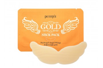 Гидрогелевая маска для шеи с плацентой PETITFEE Angel Wing Gold Neck Pack