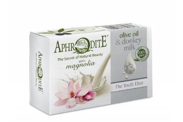 Оливковое мыло Магнолия и Ослиное молоко AphrOditE Olive oil Magnolia & Donkey milk (D-80)