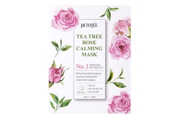 Успокаивающая тканевая маска для лица с экстрактом чайного дерева и розы Petitfee Tea Tree Rose Calming Mask