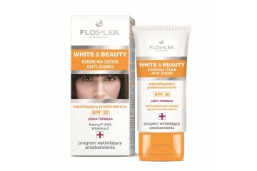 Осветляющий антивозрастной дневной крем для лица Floslek White & Beauty day cream Anti-Aging against discolourations SPF 30