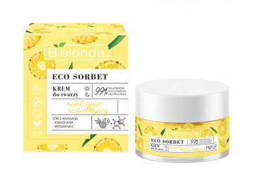 Увлажняющий и осветляющий крем для лица с ананасом Bielenda Eco Sorbet Pineapple Moisturizing and brightening cream