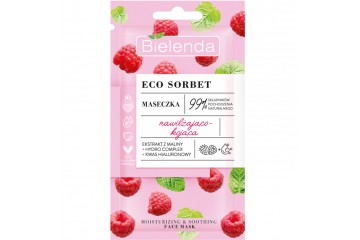 Увлажняющая и успокаивающая маска для лица с малиной Bielenda Eco Sorbet Raspberry moisturizing and soothing mask
