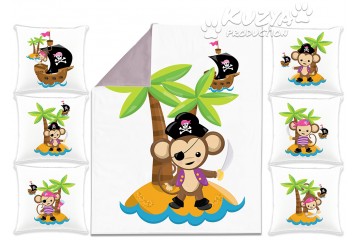 Набор сатиновых панелей для детей Обезьянки пираты