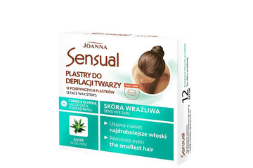 Воскові пластини для видалення волосся на обличчі комфорт з алое Joanna Sensual 12 шт.