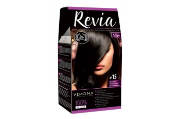 15 Эбеновый черный - Стойкая краска для волос Revia Verona Cosmetics
